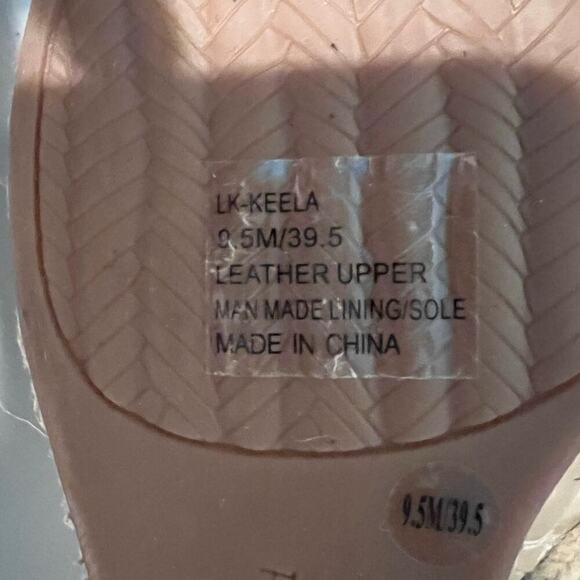 Lucky Brand Keela women’s 9.5 leather gold crisscross open Espadrille sandal ￼ - Picture 10 of 12